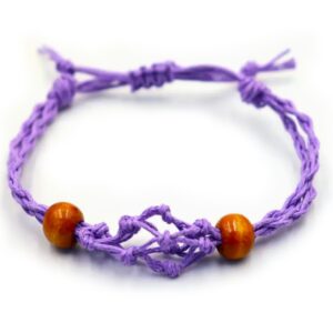 Pulseira de Macramê para Cristais - Roxo