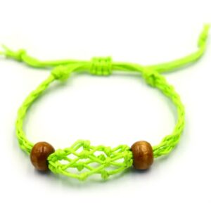 Pulseira de Macramê para Cristais - Verde