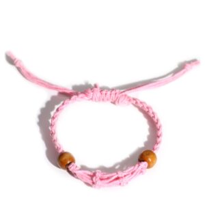 Pulseira de Macramê para Cristais - Rosa